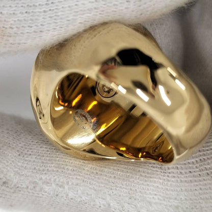 Chanel CC Logo Pearl Ring Gold Plated