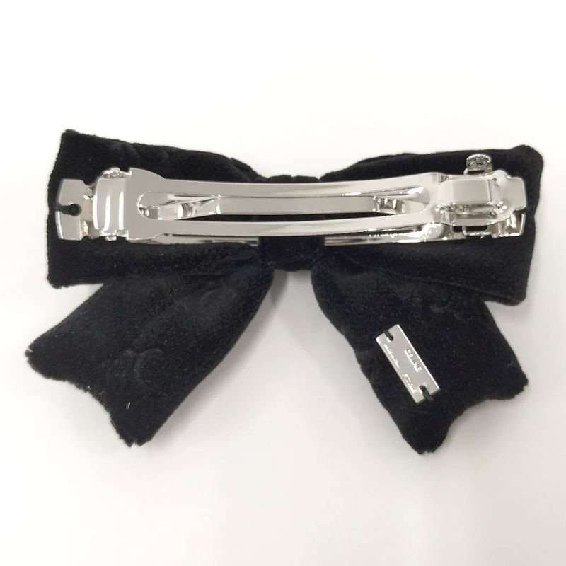 Celine Barrette Ribbon Velour Black Shoulder Bag
