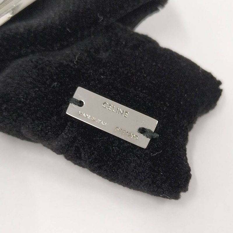 Celine Barrette Ribbon Velour Black Shoulder Bag