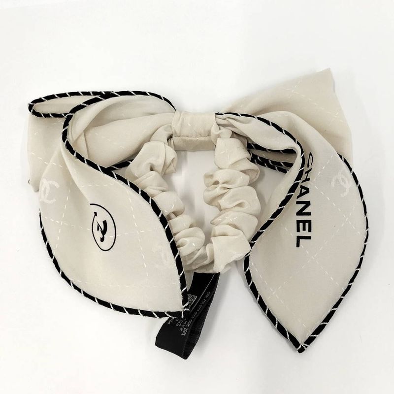 Chanel Scrunchie Ribbon CC Logo Hair Clip