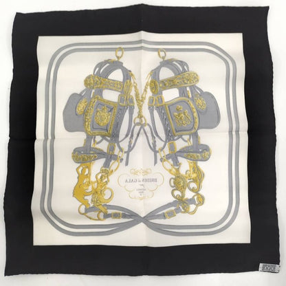 Hermes Carre 45 Scarf Brides de Gala Ceremonial Bridle Black White