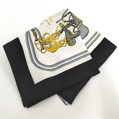 Hermes Carre 45 Scarf Brides de Gala Ceremonial Bridle Black White