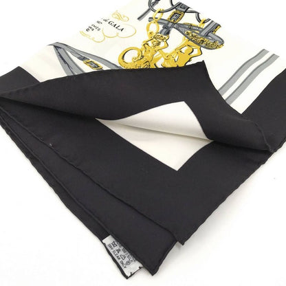 Hermes Carre 45 Scarf Brides de Gala Ceremonial Bridle Black White