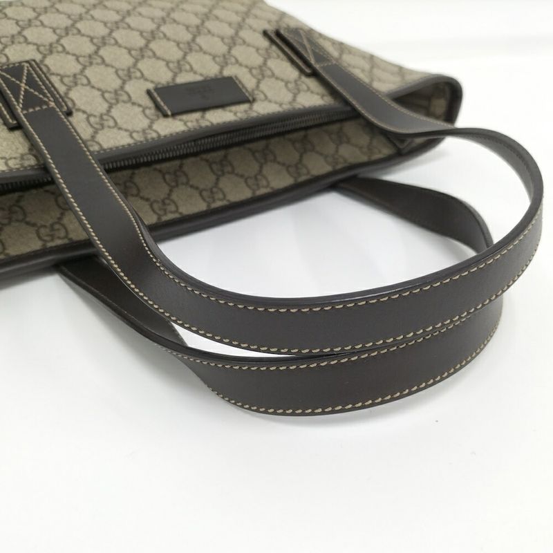 Gucci Shoulder Bag GG Supreme Leather Beige