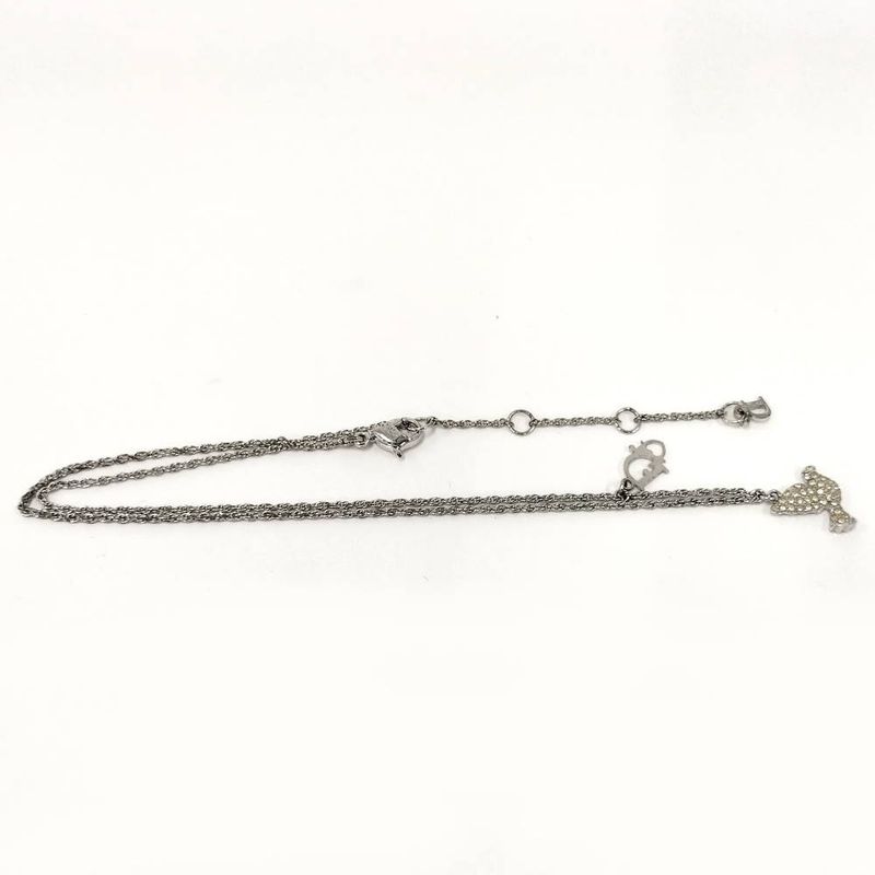 Dior Necklace Bird Line Stone Silver Plated
