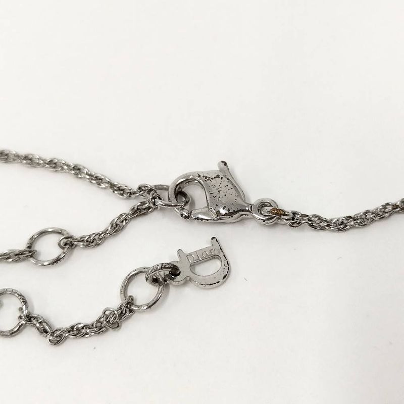 Dior Necklace Bird Line Stone Silver Plated