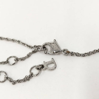 Dior Necklace Bird Line Stone Silver Plated