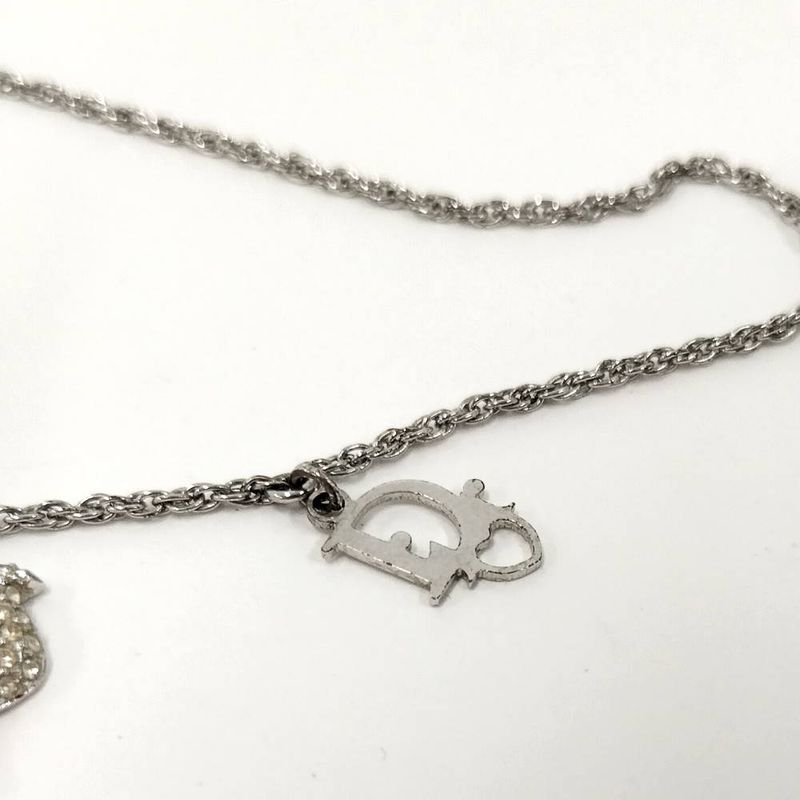 Dior Necklace Bird Line Stone Silver Plated