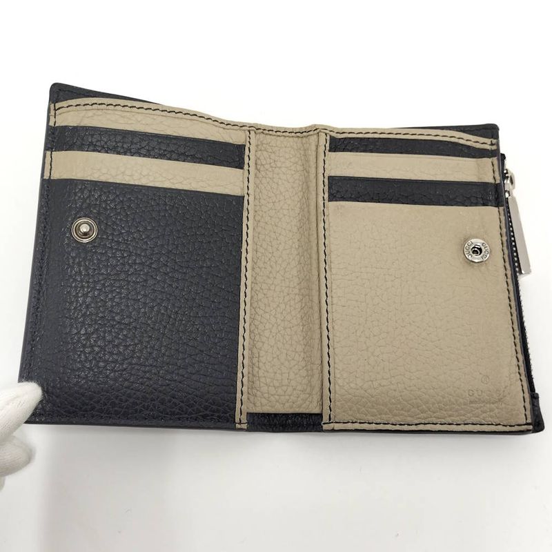 Gucci Compact Wallet Leather Navy