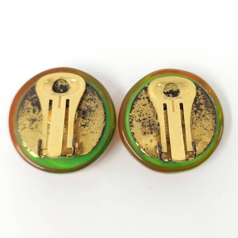 Chanel Earrings CC Logo High Heel Plated Gold