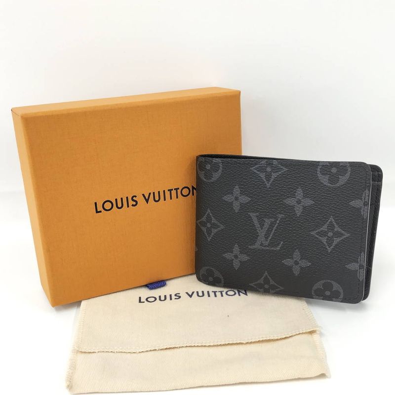 Louis Vuitton Portefeuille Multiple Bifold Wallet Monogram Eclipse