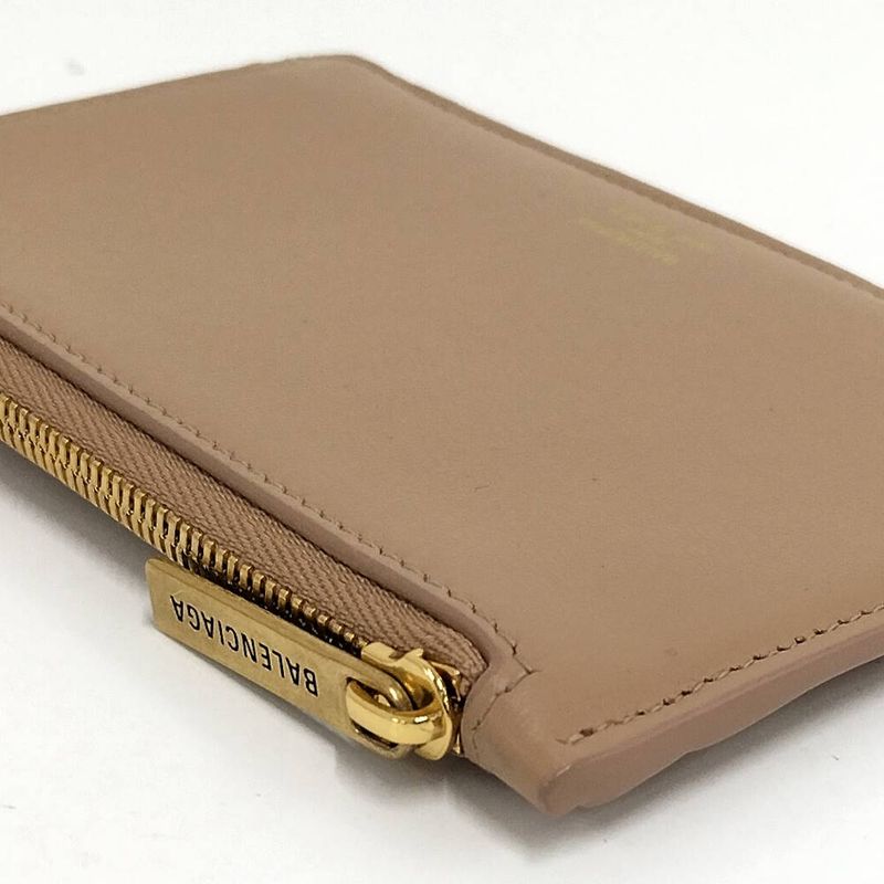 Balenciaga Envelope Card Case Coin Leather Beige