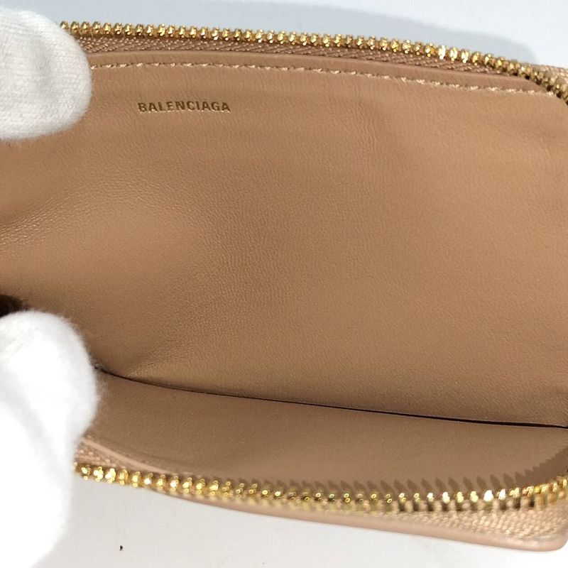 Balenciaga Envelope Card Case Coin Leather Beige