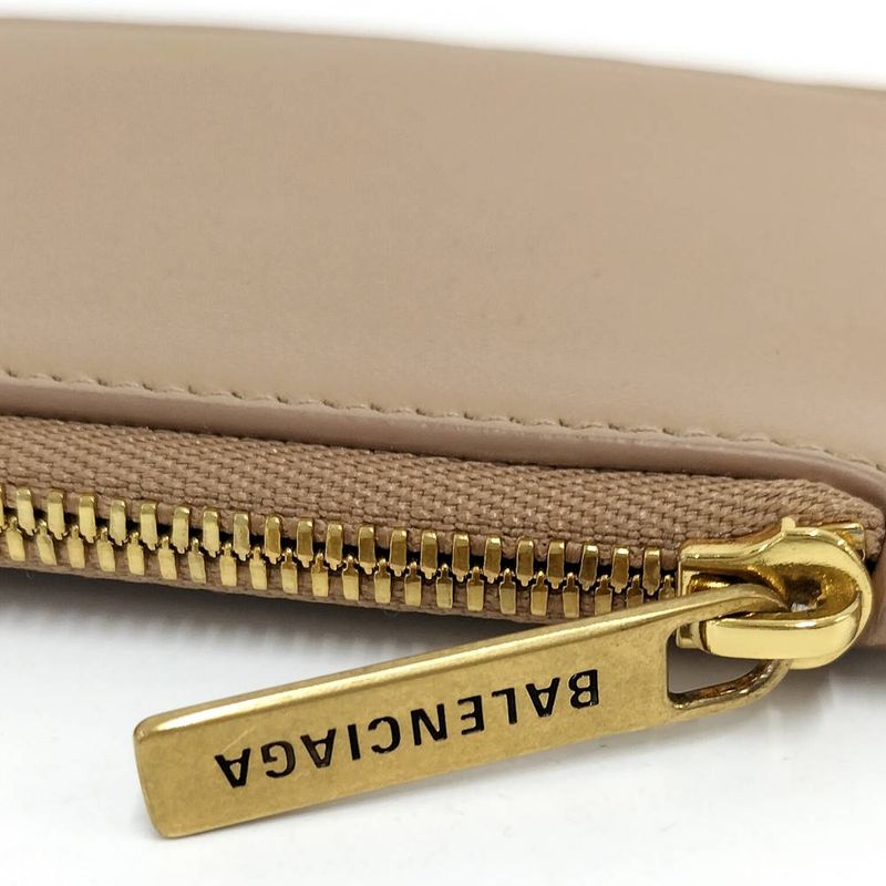 Balenciaga Envelope Card Case Coin Leather Beige