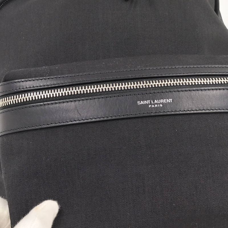 Saint Laurent Yves Backpack Canvas Black