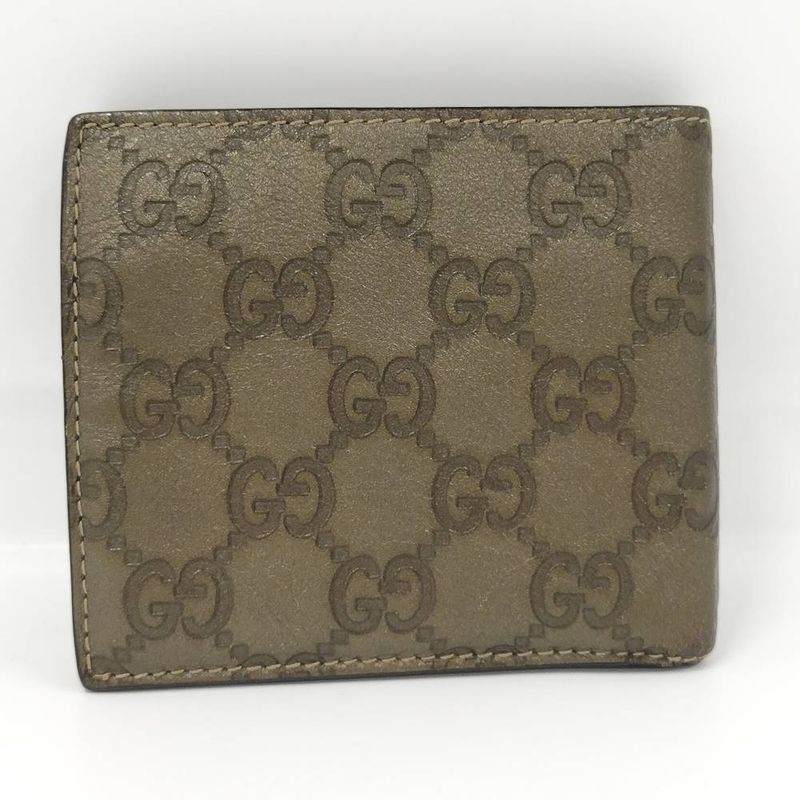 Gucci Bifold Wallet Leather Khaki