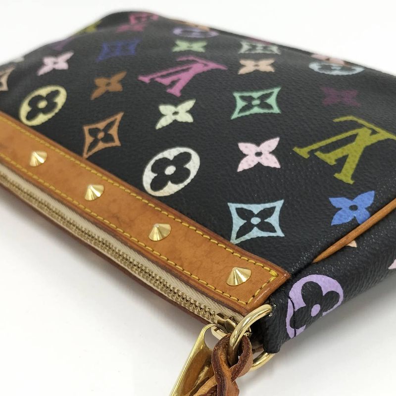 Louis Vuitton Pochette Pouch Monogram Multicolor Noir Black