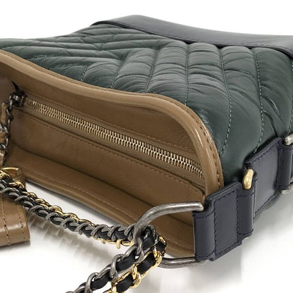 Chanel Gabriel de Chain Shoulder Bag Leather Green