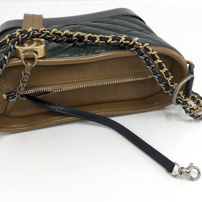 Chanel Gabriel de Chain Shoulder Bag Leather Green