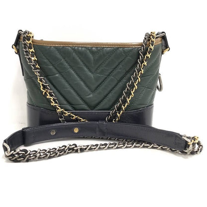 Chanel Gabriel de Chain Shoulder Bag Leather Green