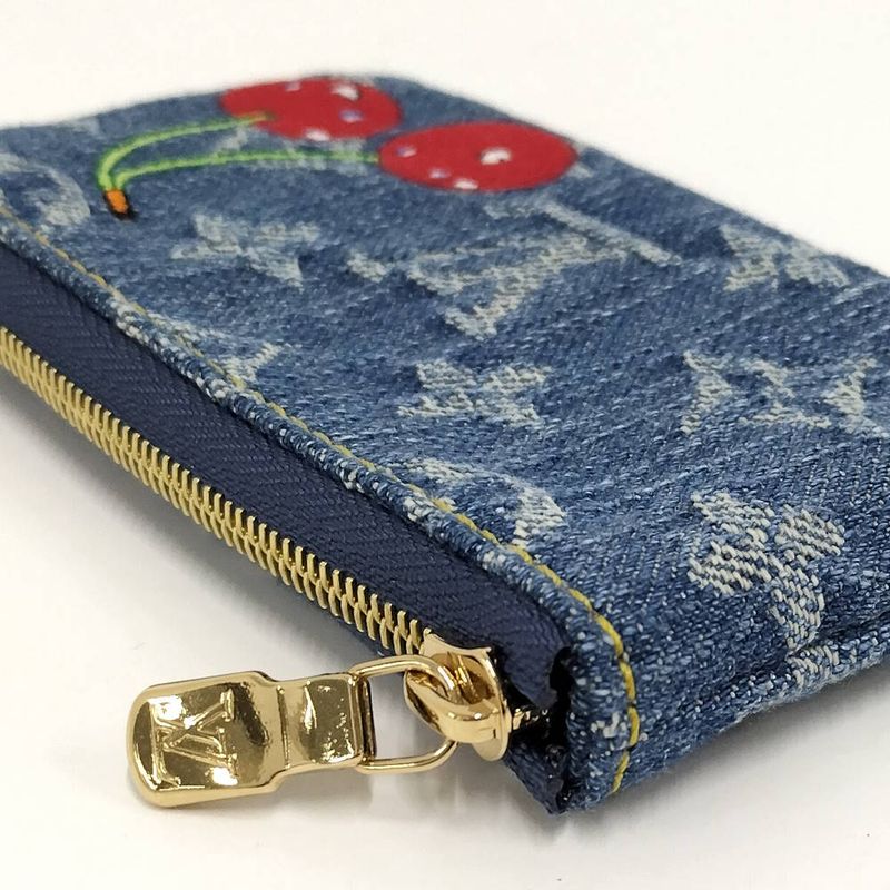 Louis Vuitton LV Tmpochette Cles Coin Case Takashi Murakami Monogram Denim