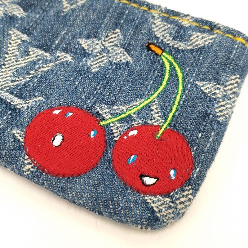 Louis Vuitton LV Tmpochette Cles Coin Case Takashi Murakami Monogram Denim