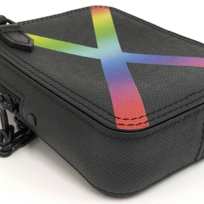 Louis Vuitton Danube Messenger Shoulder Bag Taiga Rainbow Noir Black