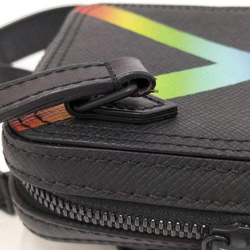 Louis Vuitton Danube Messenger Shoulder Bag Taiga Rainbow Noir Black