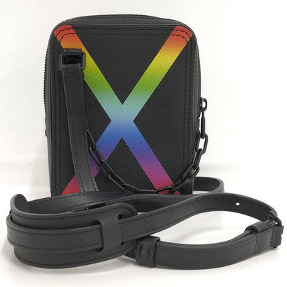 Louis Vuitton Danube Messenger Shoulder Bag Taiga Rainbow Noir Black