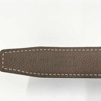 Hermes Reversible Belt Lug Leather Black Etoupe Silver