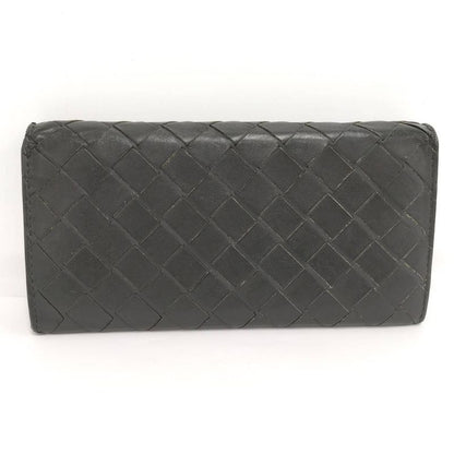 Bottega Veneta Bifold Wallet Intrecciato Leather Black Khaki