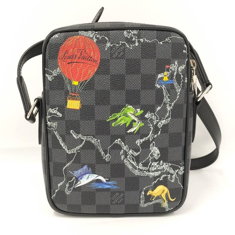 Louis Vuitton Danube PM NM Shoulder Bag Damier Graphite Map