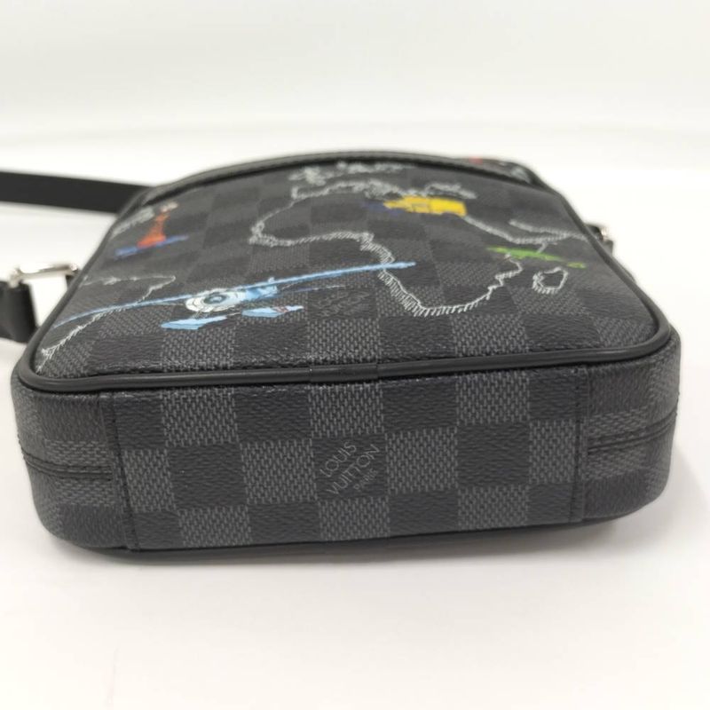 Louis Vuitton Danube PM NM Shoulder Bag Damier Graphite Map