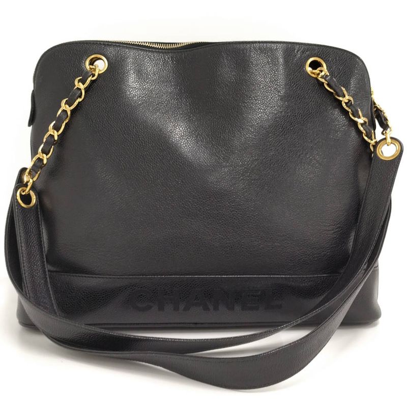Chanel Chain Shoulder Bag Caviar Leather Black