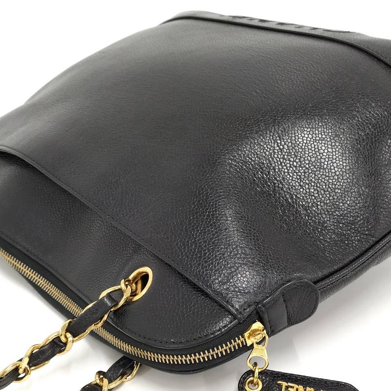 Chanel Chain Shoulder Bag Caviar Leather Black