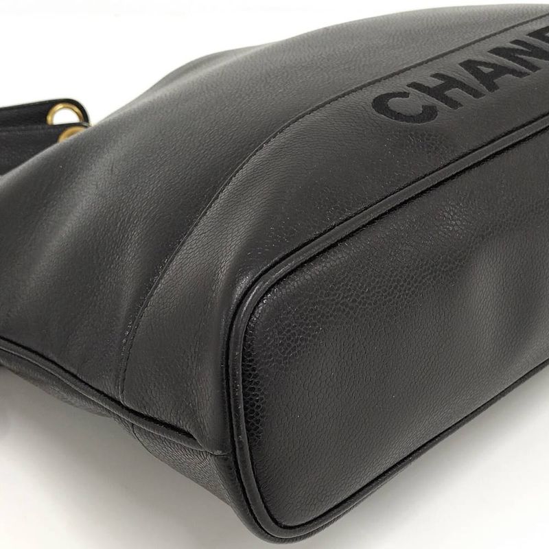 Chanel Chain Shoulder Bag Caviar Leather Black