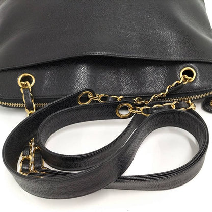 Chanel Chain Shoulder Bag Caviar Leather Black