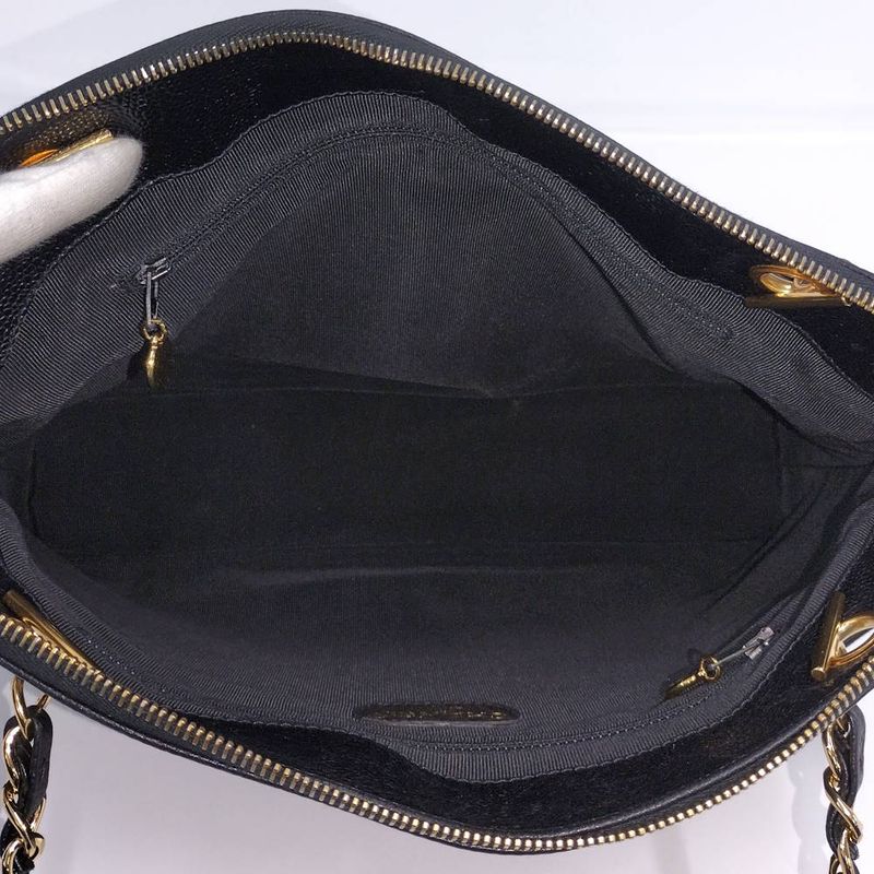 Chanel Chain Shoulder Bag Caviar Leather Black