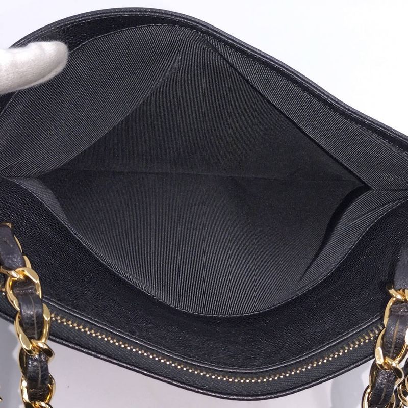 Chanel Chain Shoulder Bag Caviar Leather Black