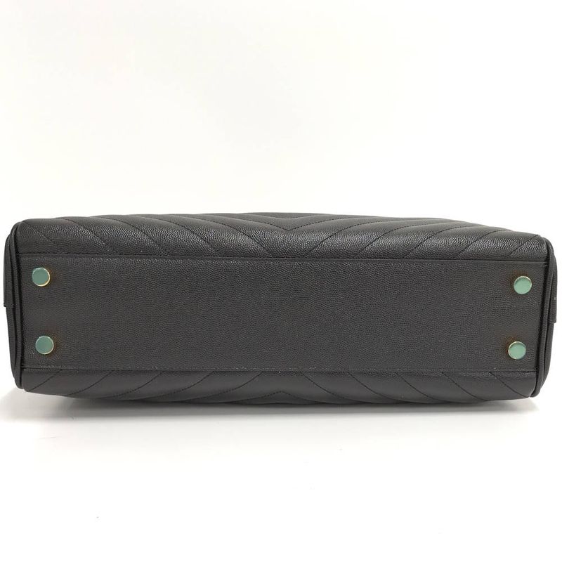 Saint Laurent Yves Chain Shoulder Bag Leather Black