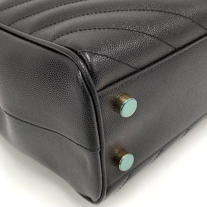 Saint Laurent Yves Chain Shoulder Bag Leather Black