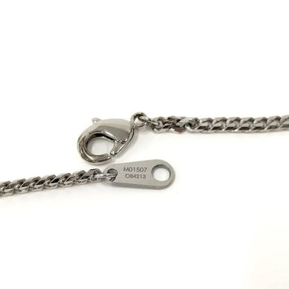 Louis Vuitton Pendant Monogram Chain Necklace LV Initial Plated Blue Silver