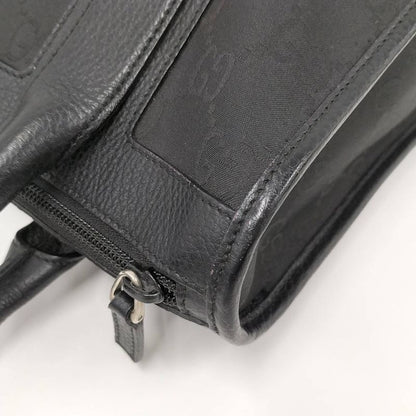 Gucci Tote Shoulder Bag GG Nylon Canvas Black