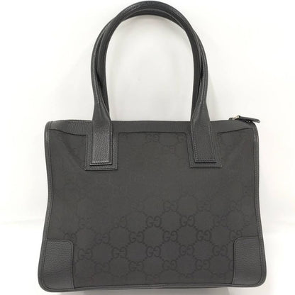 Gucci Tote Shoulder Bag GG Nylon Canvas Black