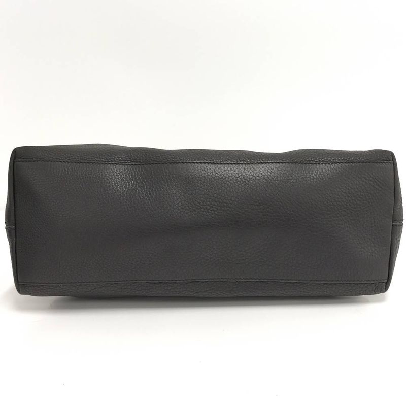 Gucci Chain Shoulder Bag Interlocking Leather Black