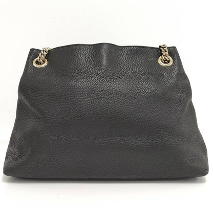 Gucci Chain Shoulder Bag Interlocking Leather Black