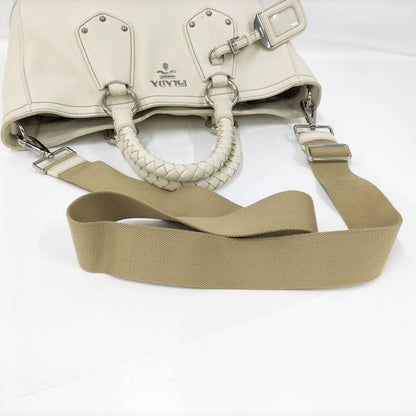 Prada 2-Way Tote Leather White