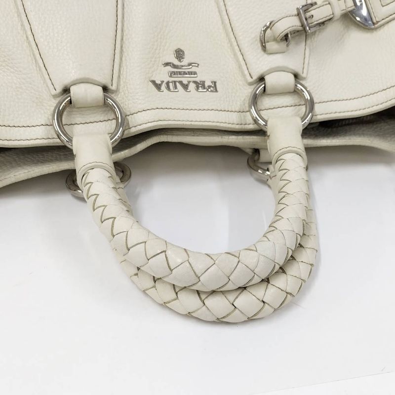 Prada 2-Way Tote Leather White
