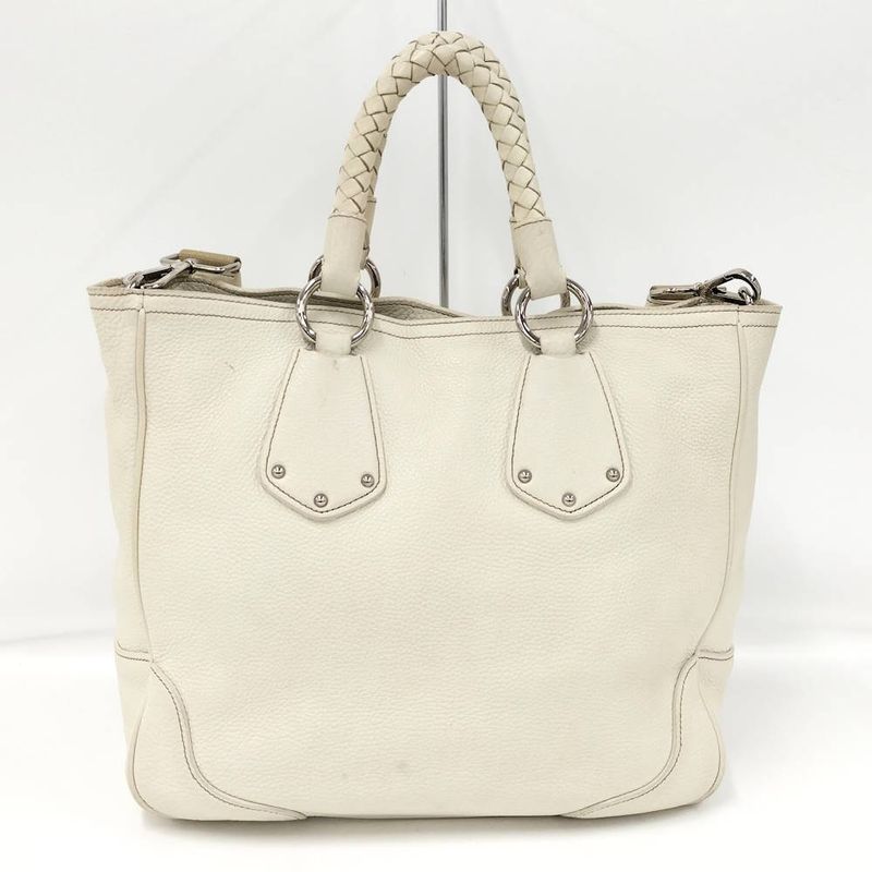 Prada 2-Way Tote Leather White