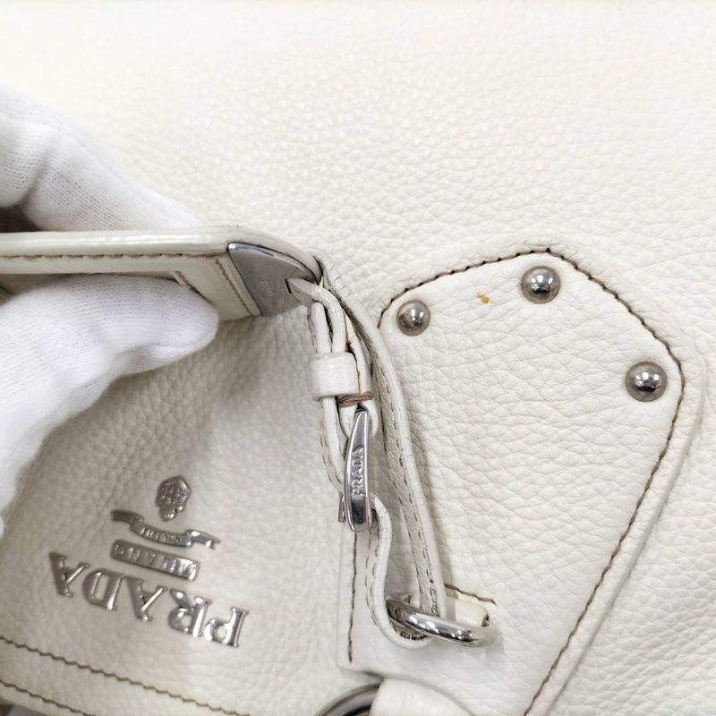 Prada 2-Way Tote Leather White